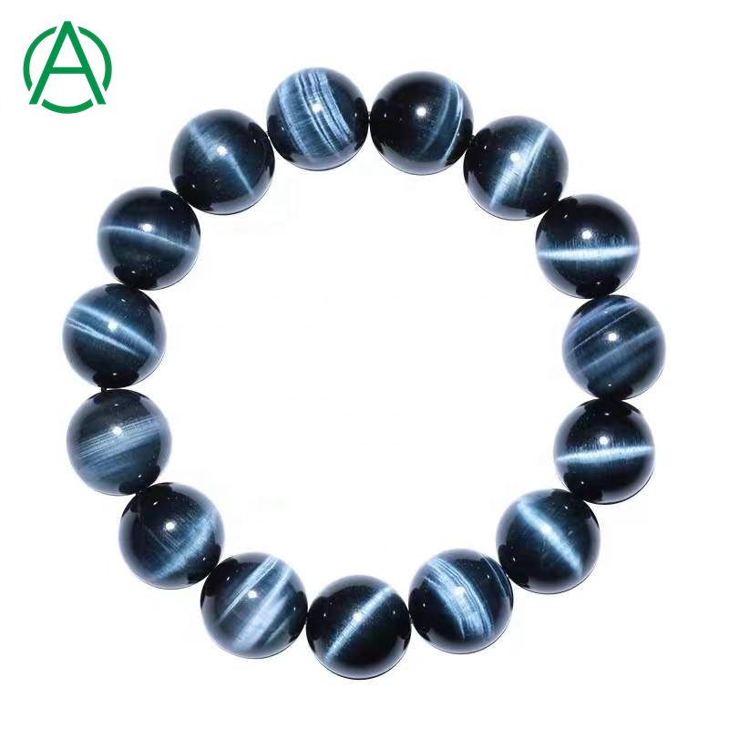 Blue Tiger Eye Beaded Bracelet for Women Men Supplier