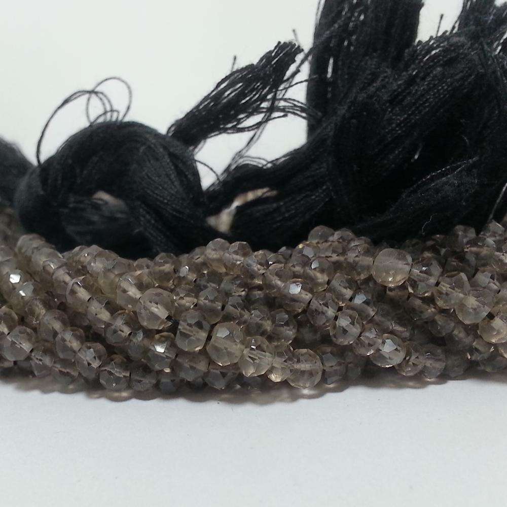 Natural Smoky Quartz Faceted Rondelle Gemstone Beads  manufacturer