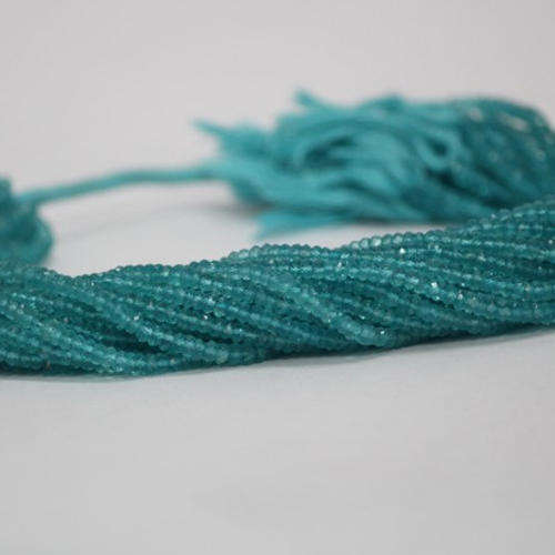 Natural Blue Apatite Faceted Rondelle Gemstone Beads Strand Wholesaler