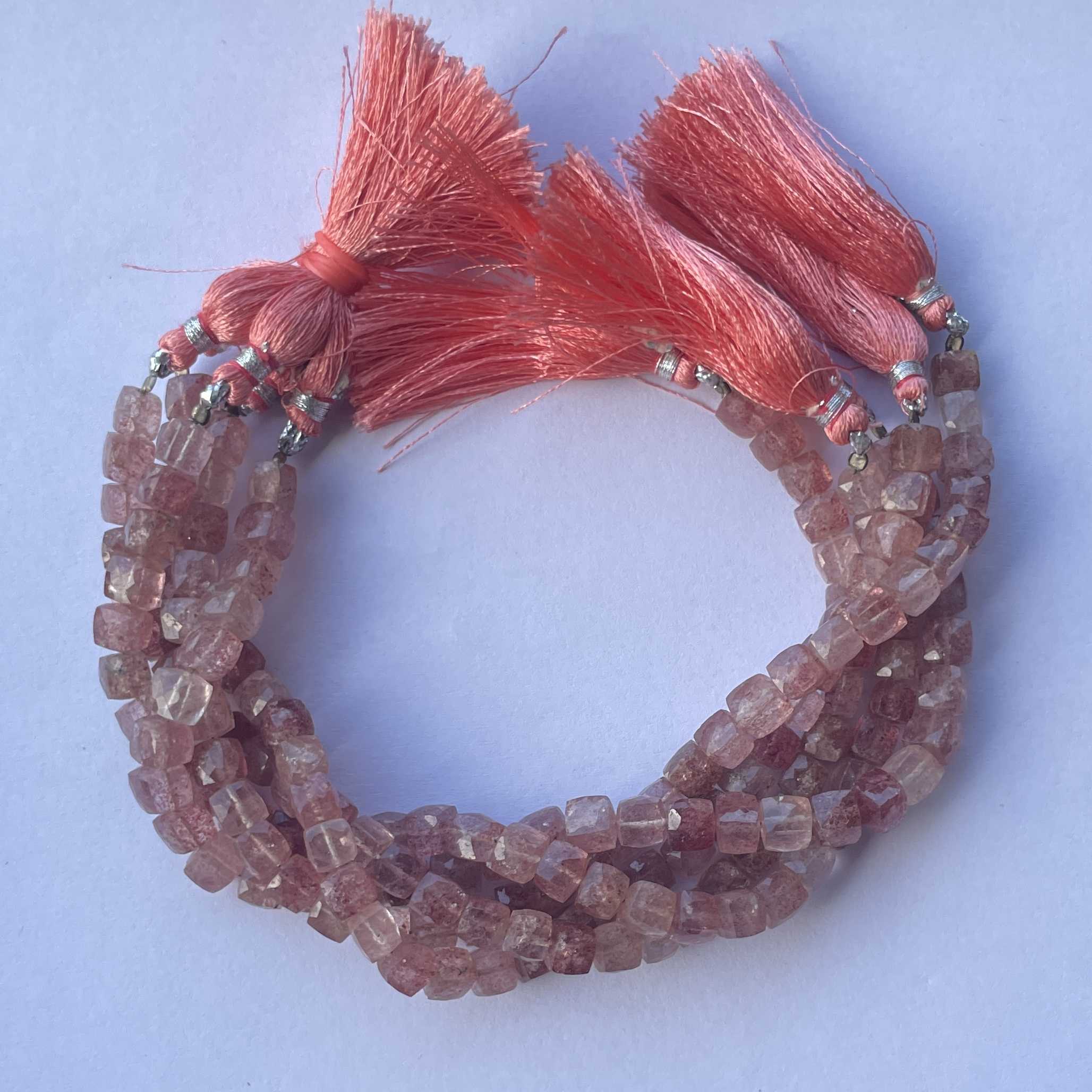 Natural Strawberry Quartz Stone Faceted Box Gemstone Beads manufacturer