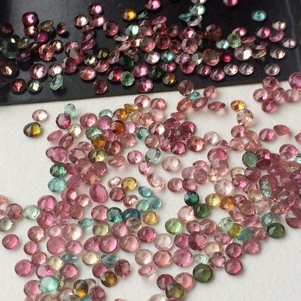 Natural Multi Tourmaline Faceted Round Loose Calibrated Gemstones exporter
