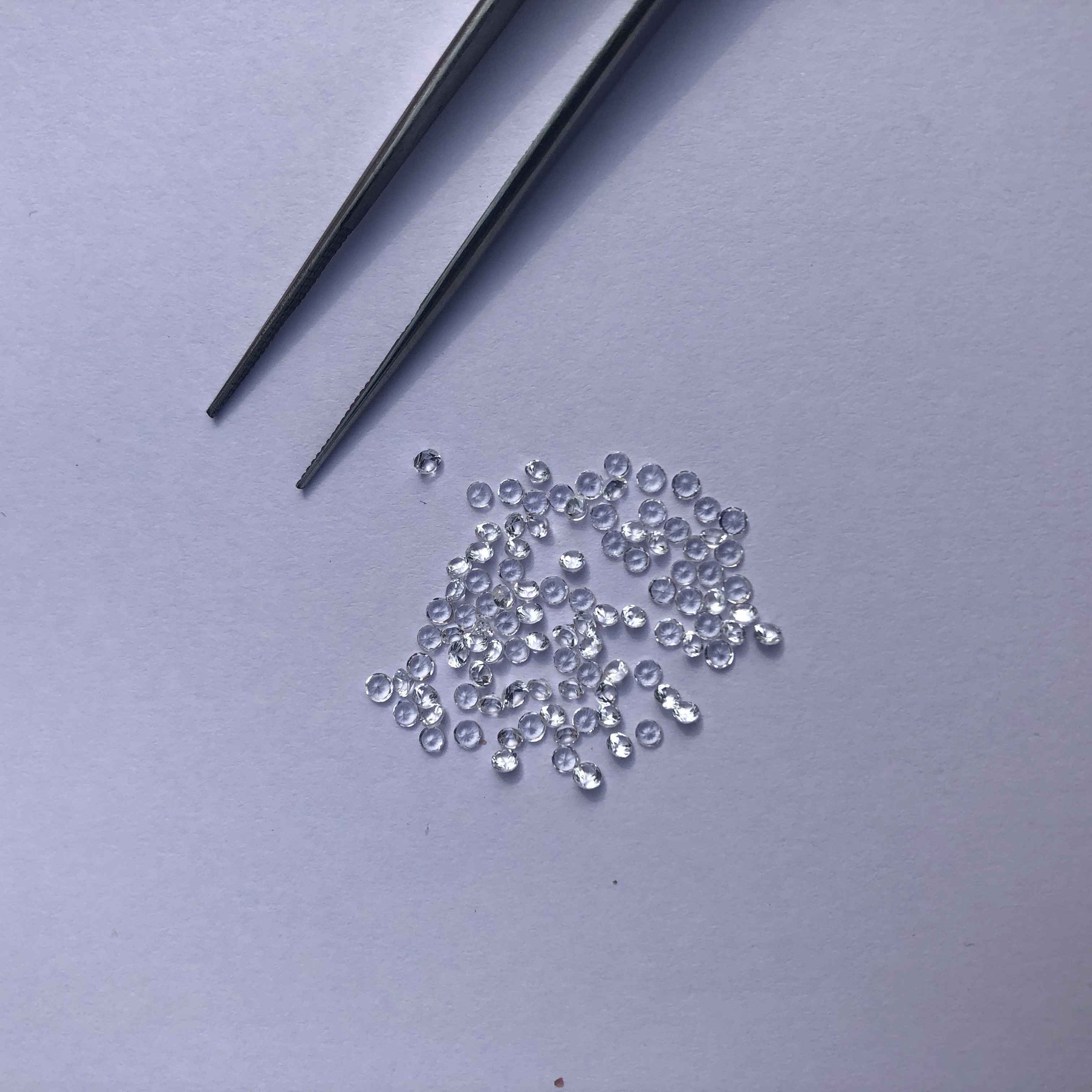 Natural White Topaz Stone Faceted Round Loose  Gemstone  exporter