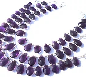 Amethyst African Faceted Pear Shape Beaded Necklace Exporter