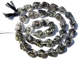 Black Moss Quartz Smooth Pear Exporter