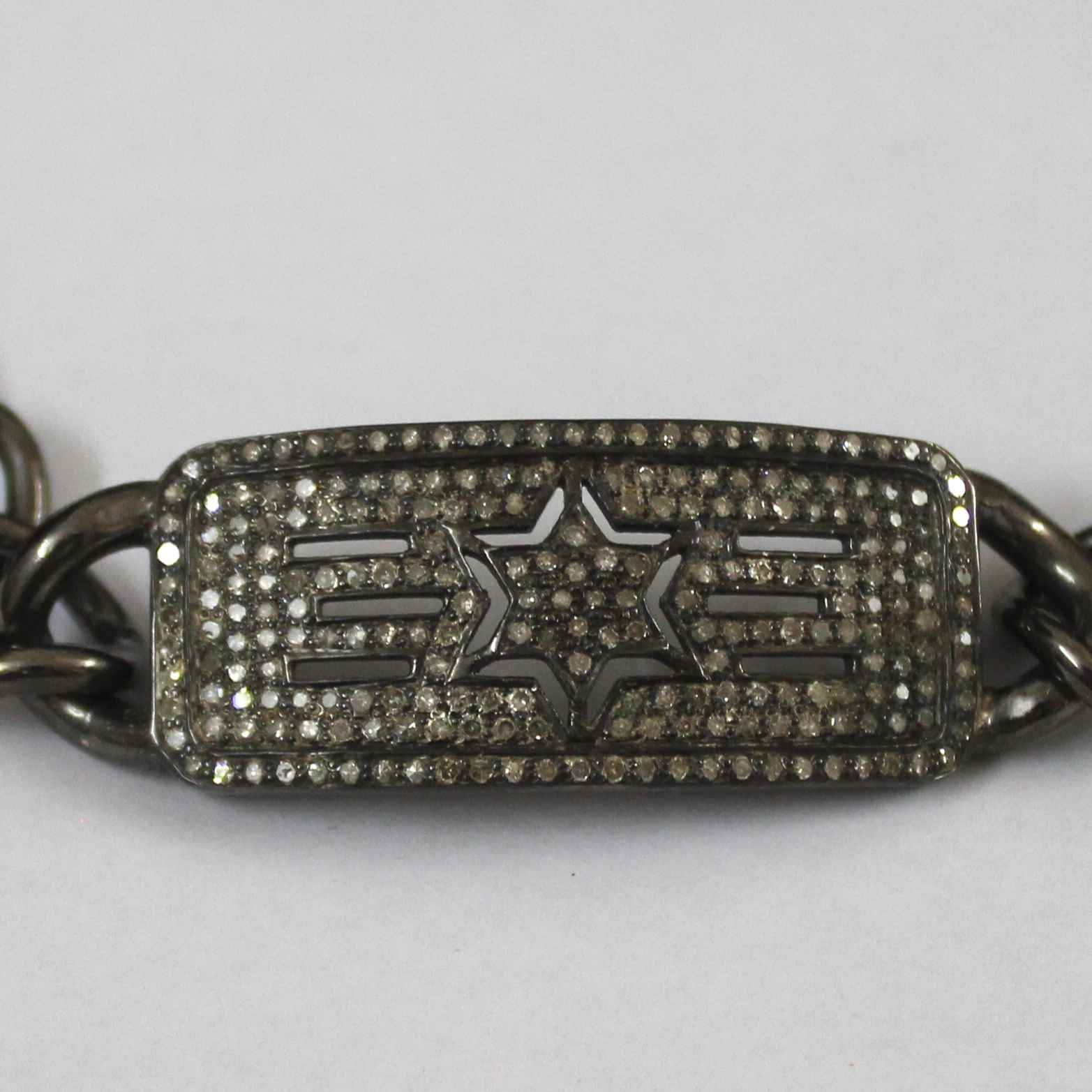 Silver Chain & Link Bracelet Diamond Star Design Exporter