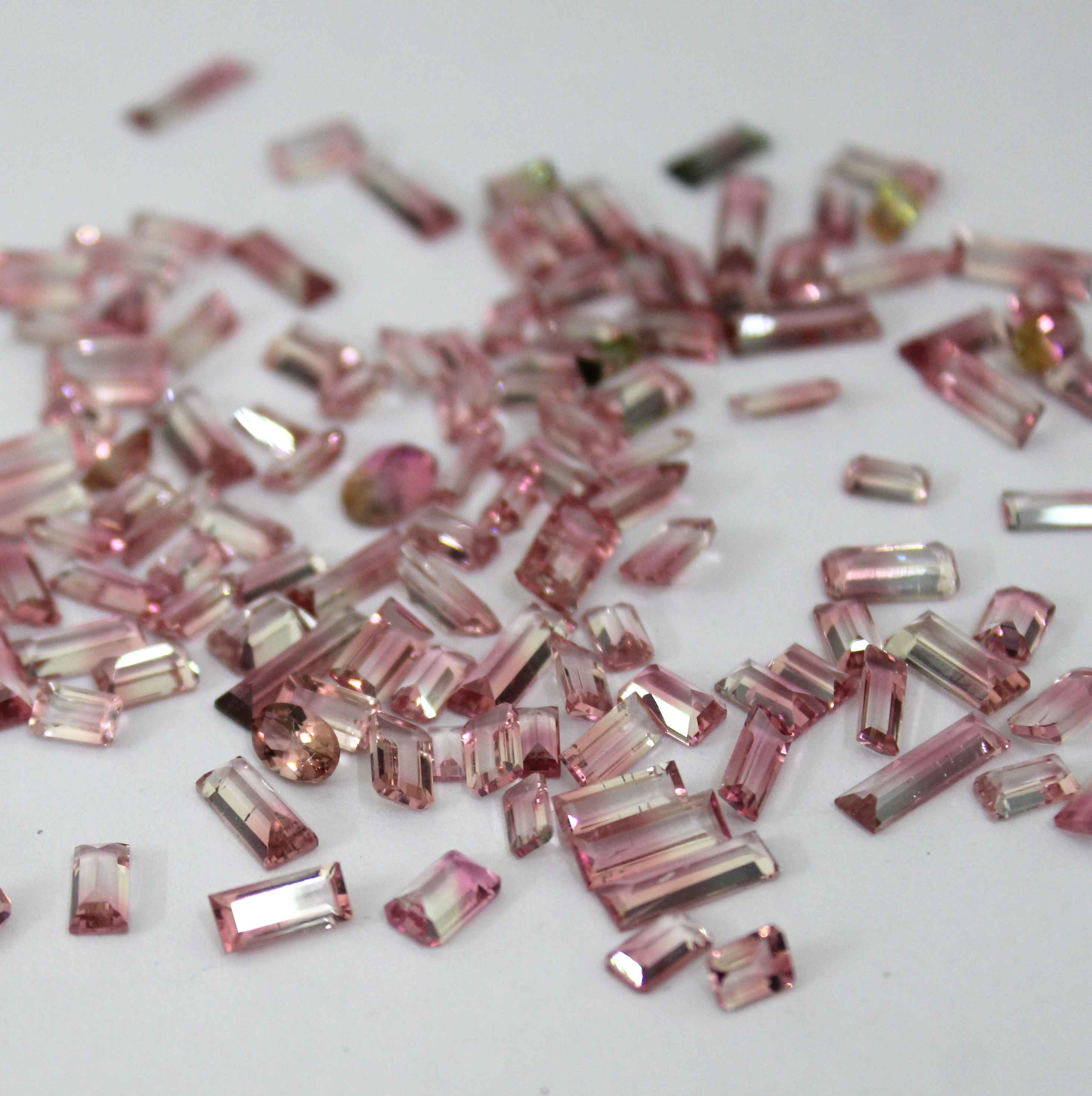 Natural Watermelon Tourmaline High Quality Bicolor Baguette Gemstone Suppliers