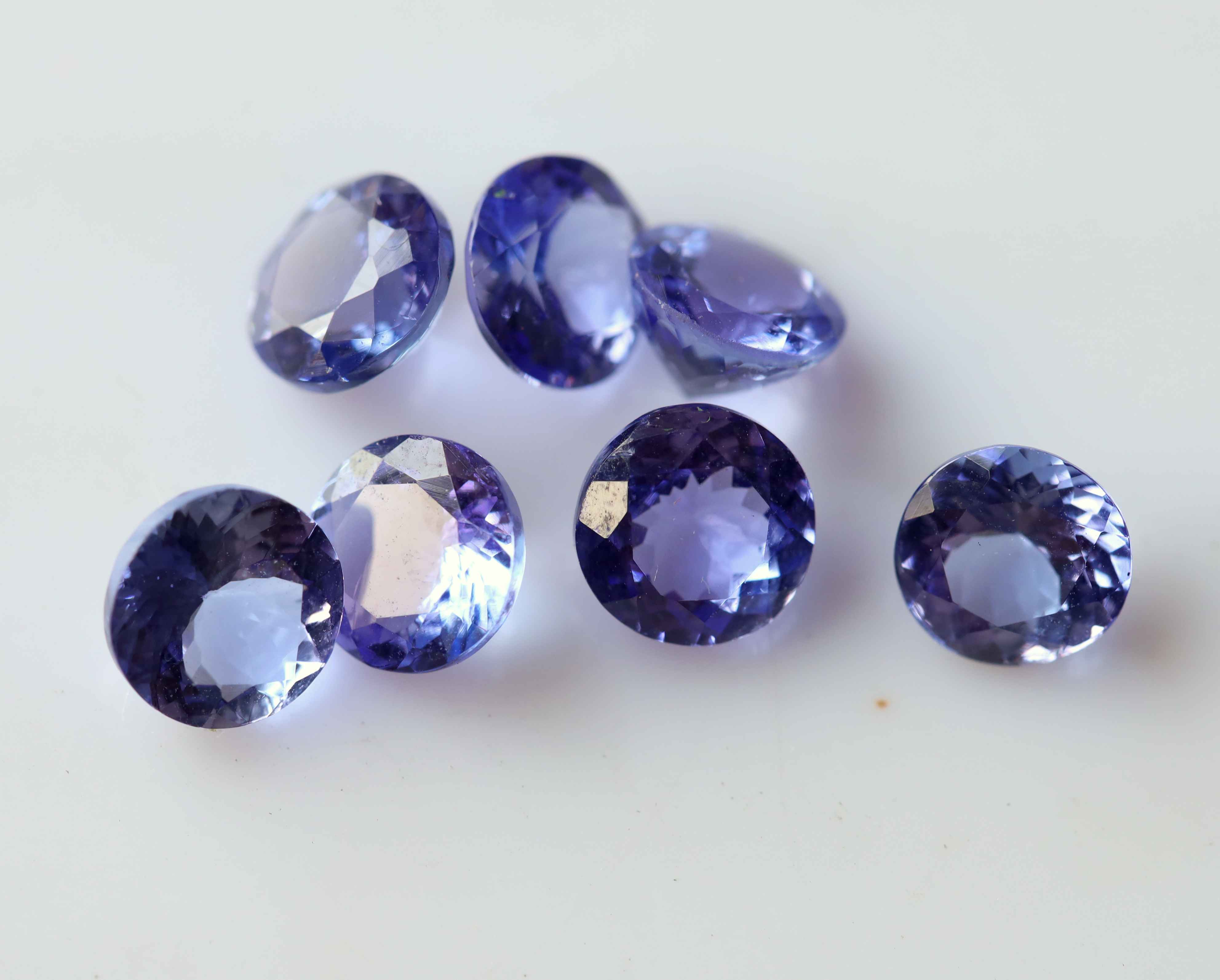 High Quality Natural 8 mm Tanzanite Round Faceted Loose Gemstone Supplier