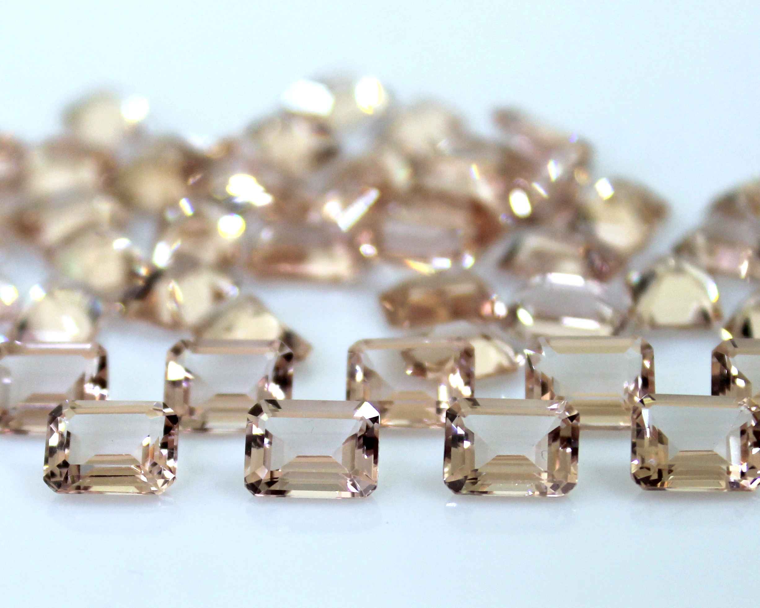 Natural Morganite Octagon Shaped Peach Color High Quality gemstone Exporter