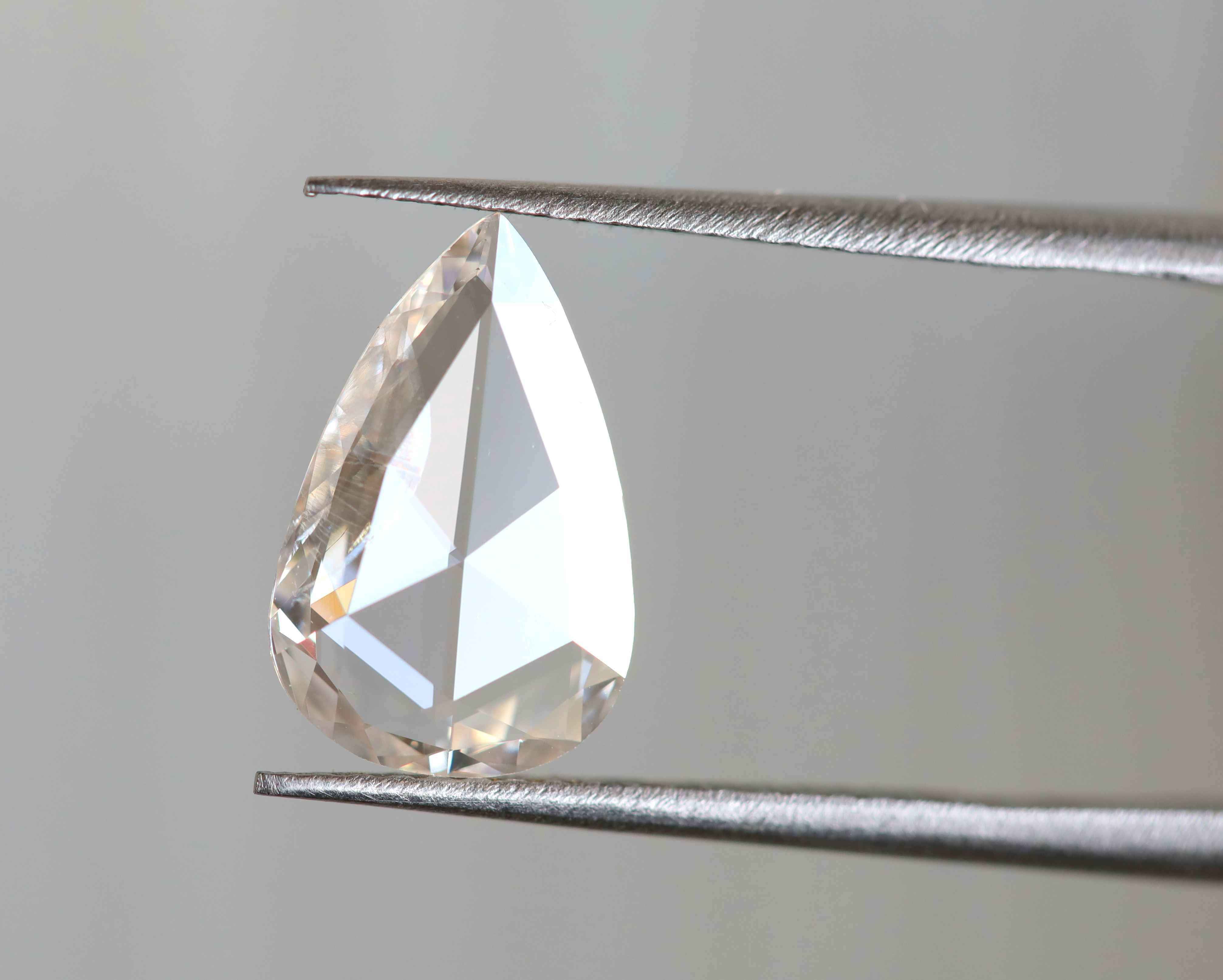Natural White Pear Rose Cut Large High Grade Loose Diamond Exporter