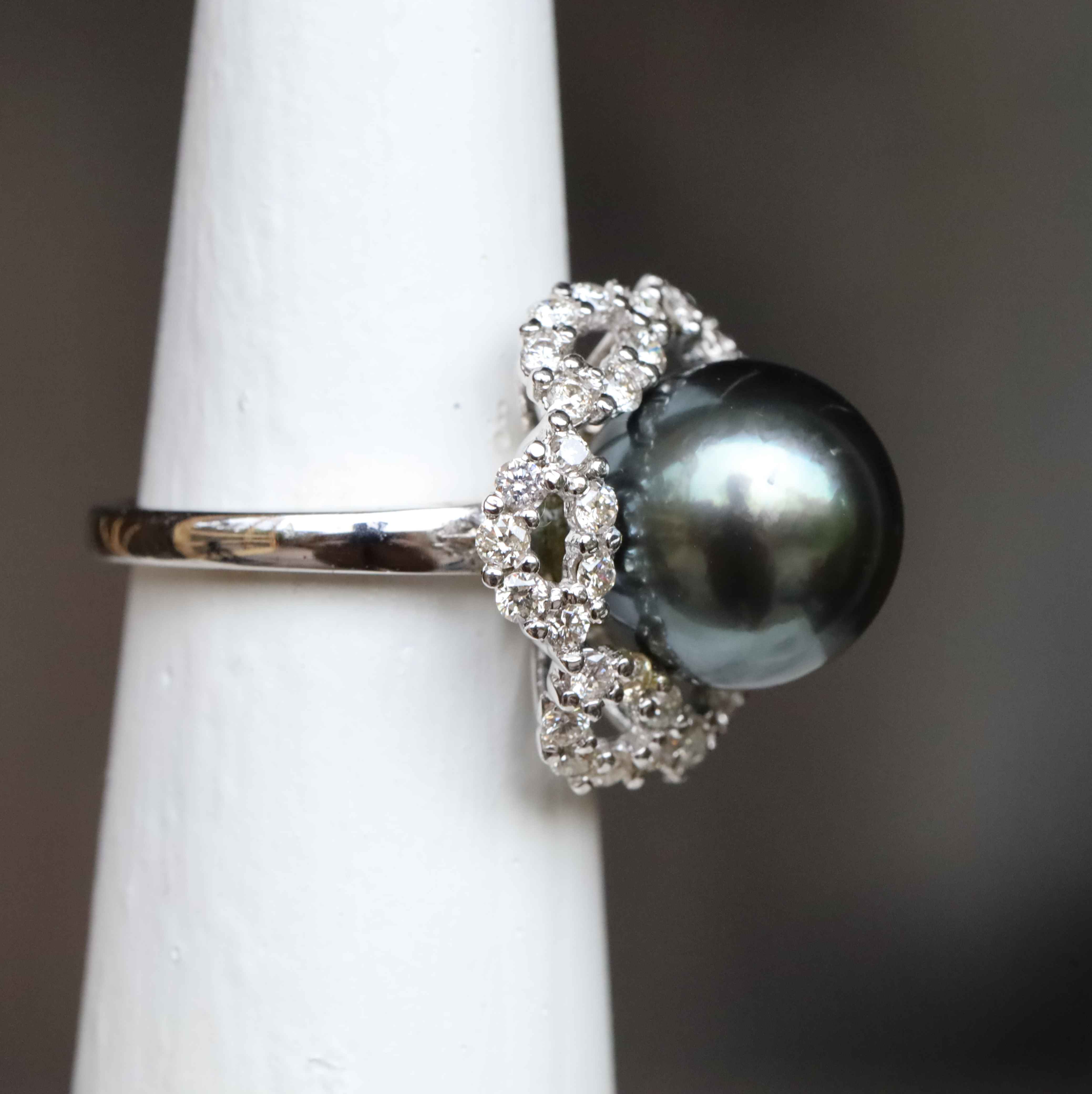 Vintage Pearl Wedding Diamond Flower Ring Exporter