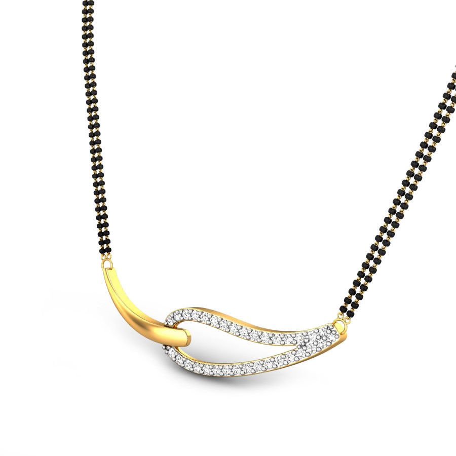 Designer Real Diamond Mangal sutra Pendant With Chain Exporter