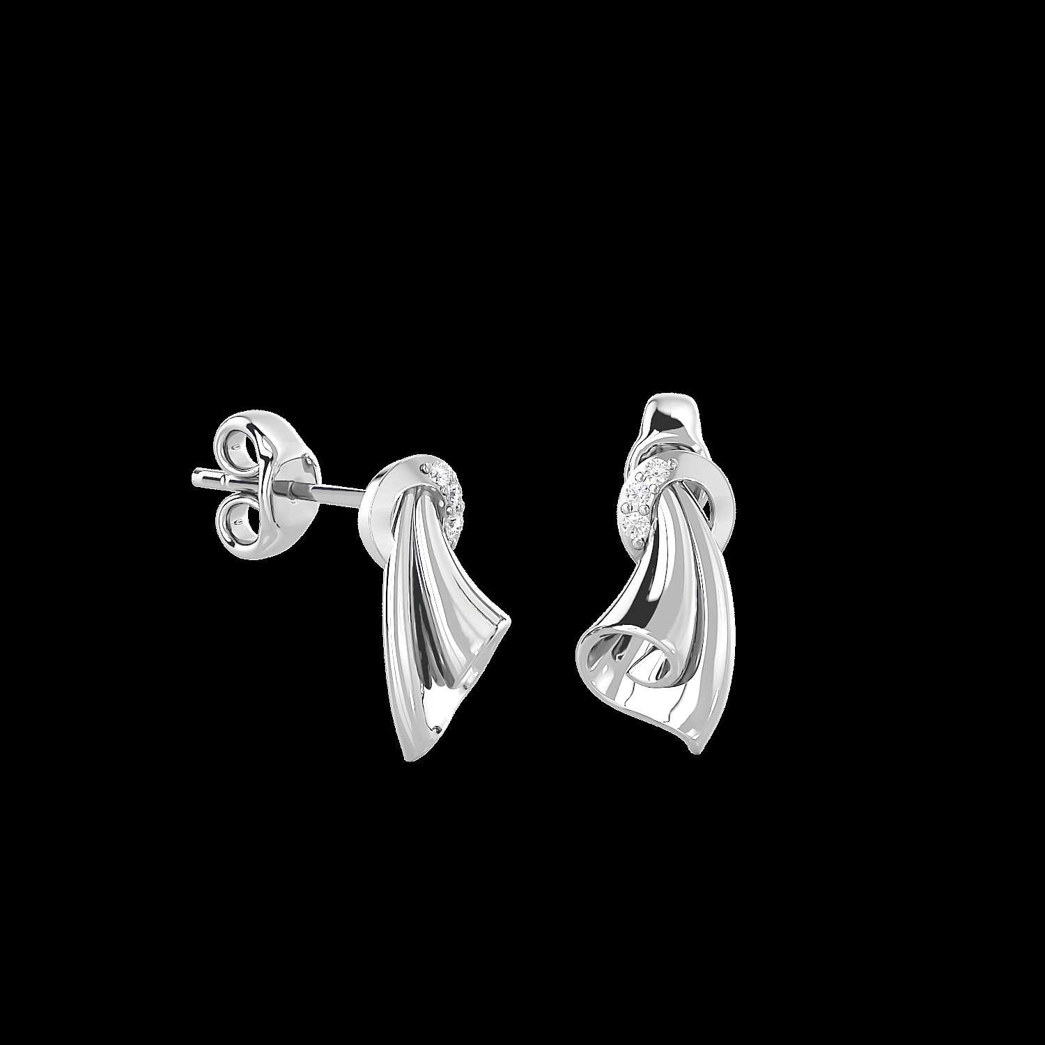 Stud Earrings with 0.03 CT Round Natural Diamond in 18K  Gold  supplier