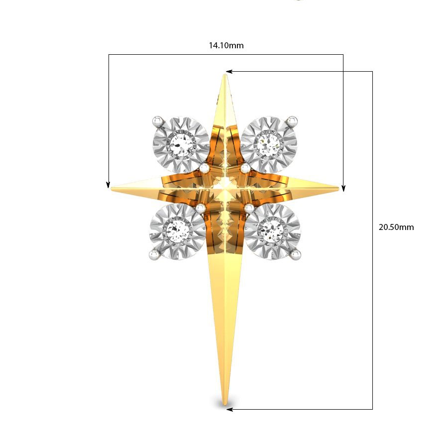 Unique Real 0.04TCW Diamond Cross Pendant Without Chain Exporter