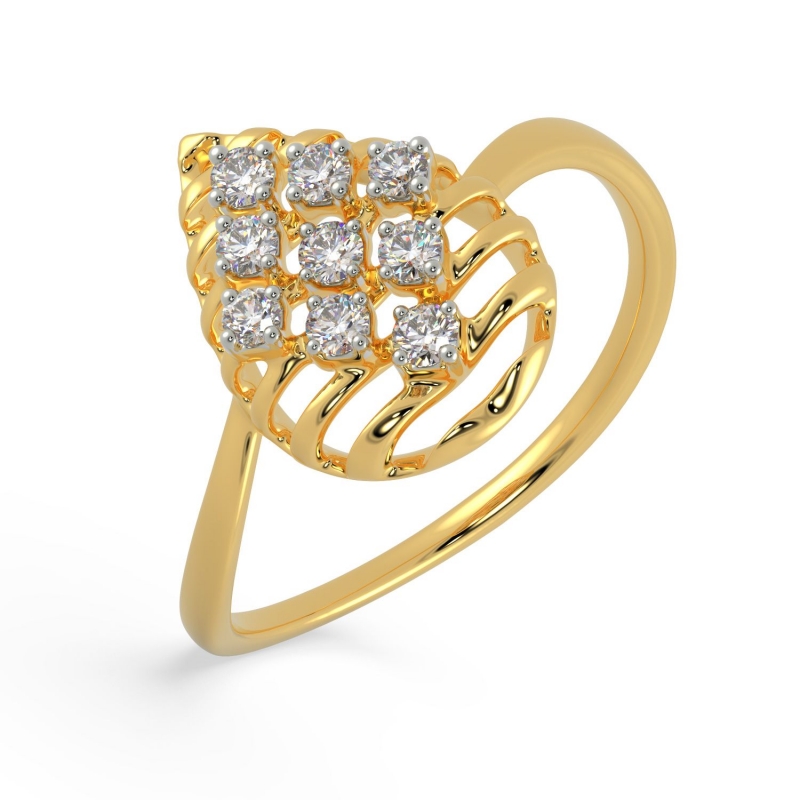 Custom Style Pear Shape 18k Gold Ring with Natural Certified Diamonds Exporter