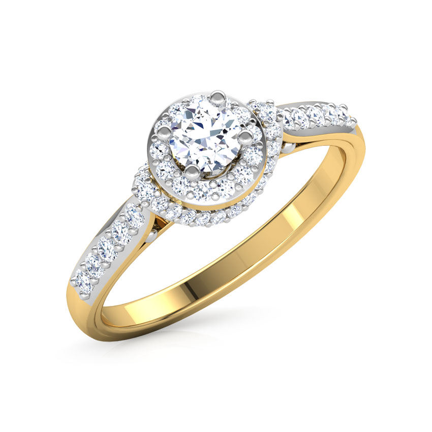 0.31ct Real Diamond Solitaire Ring for women with 18k Yellow Gold supplier