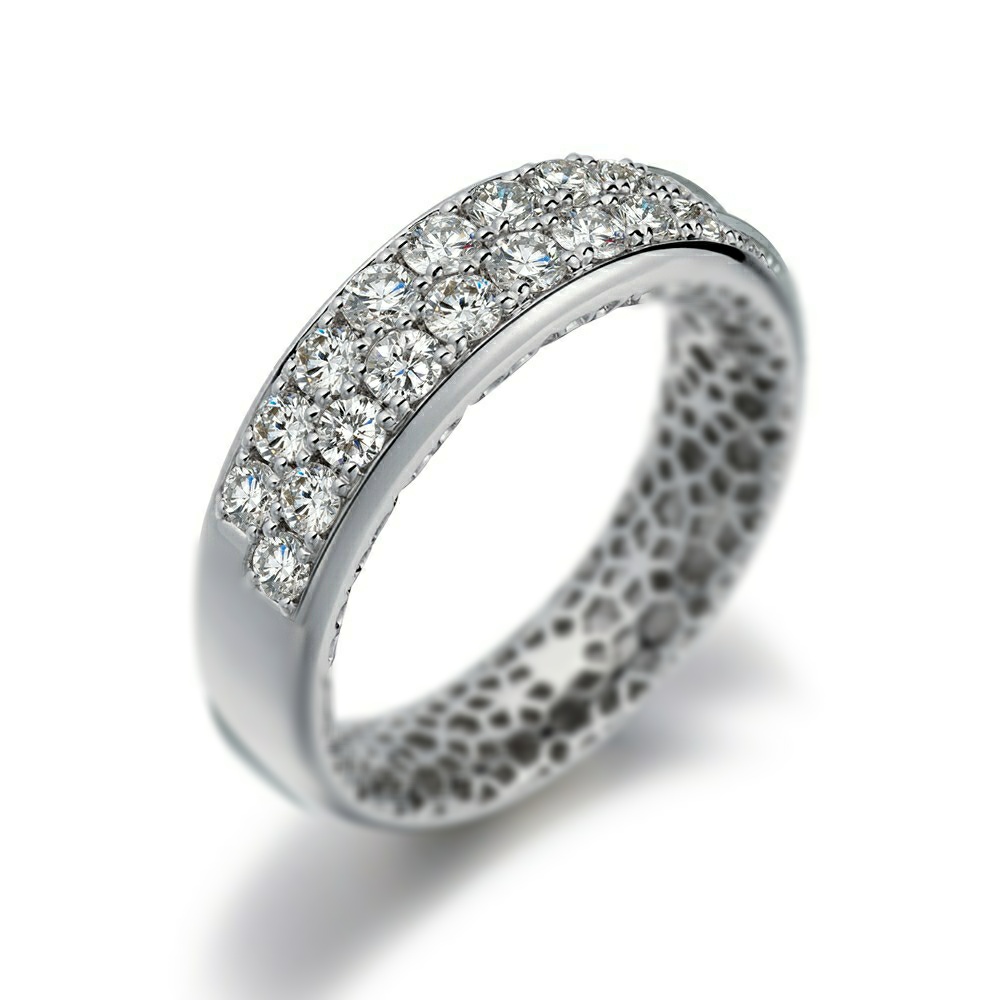 Custom Design Certified Diamond Ring for women Made in 18k White Gold Supplier