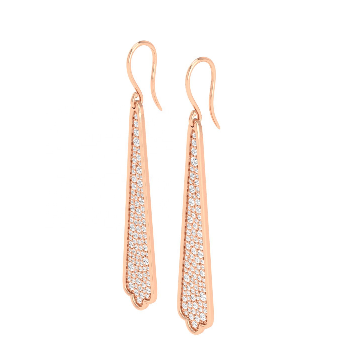 Drop Earrings with 1.68 CT Round Natural Diamond in 18k Gold Exporter