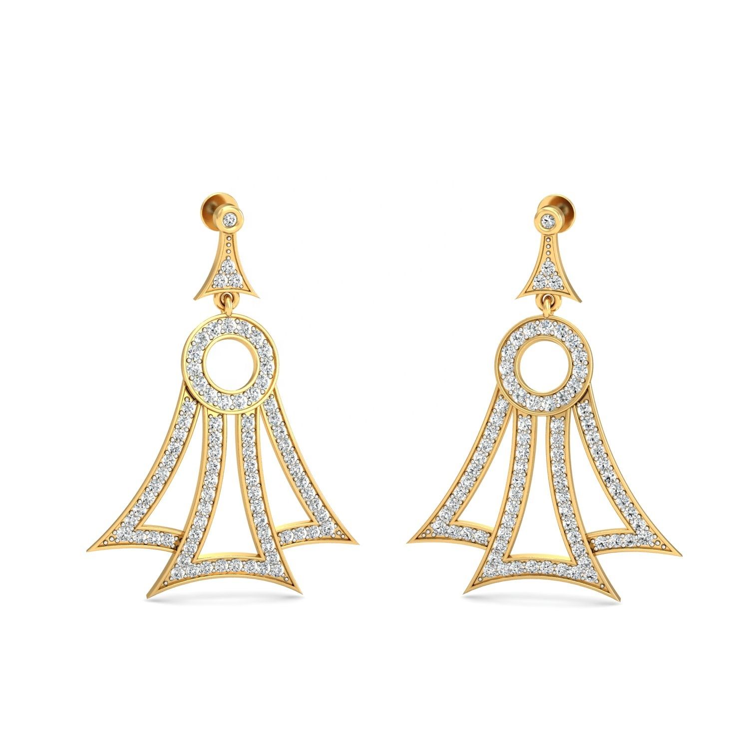 Drop Earrings with 1.57 CT Round Natural Diamond in 18K gold Supplier