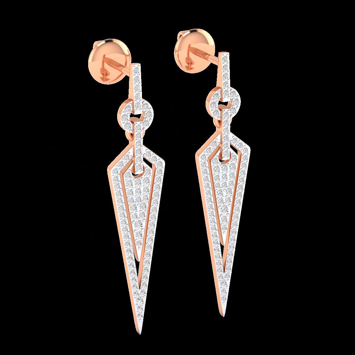 Drop Earrings with 0.66 CT Round Natural Diamond in 18K  Gold Supplier