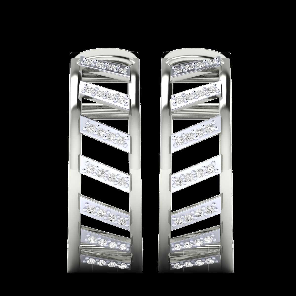 Hoop Earrings with 0.34 ct Round Natural Diamond in 18K gold Supplier