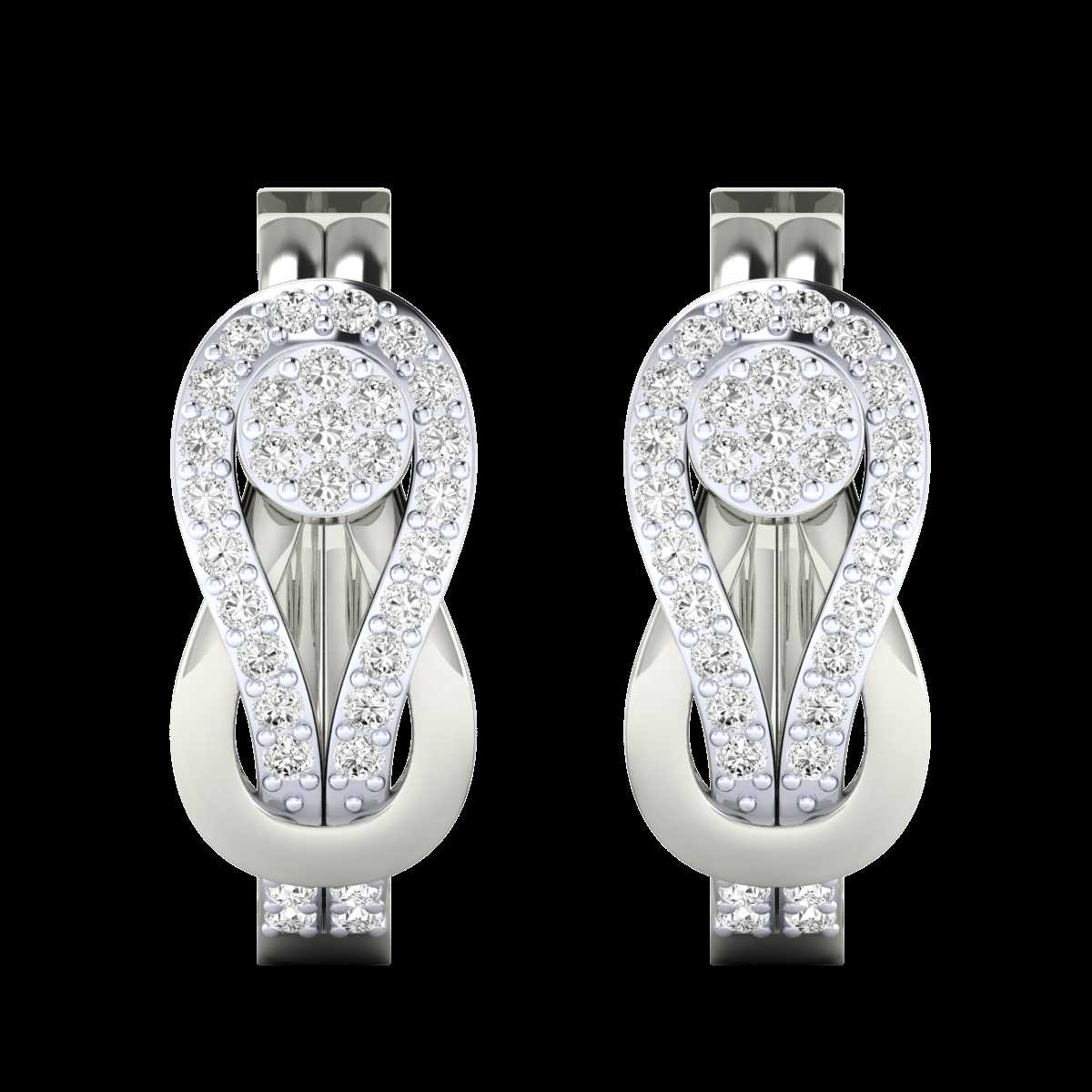 Hoop Earrings with 0.77 CT Round Natural Diamond in 18K gold  Supplier