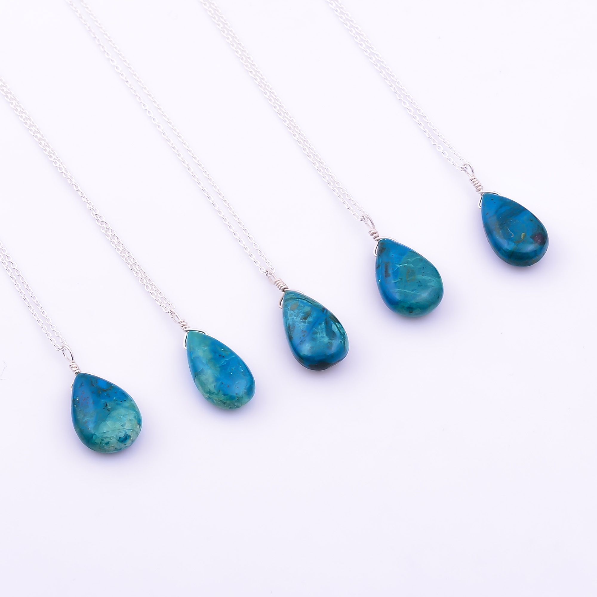 Natural Chrysocolla Pears Crystals Pendant Necklace Manufacturer