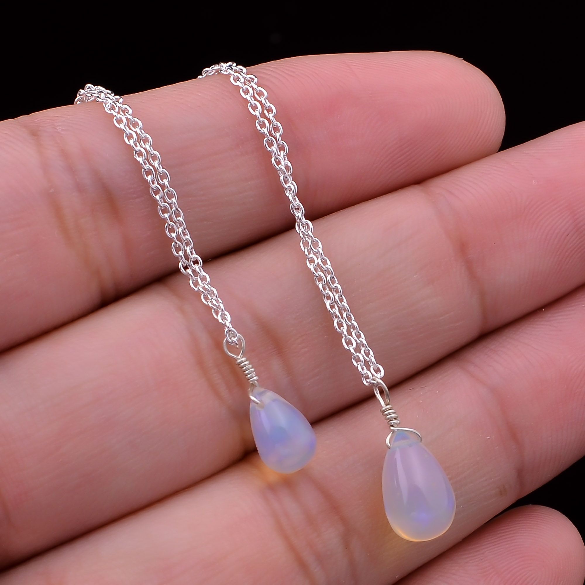 Natural Ethiopian Opal Tear Drops Crystals Pendant Necklace Manufacturer