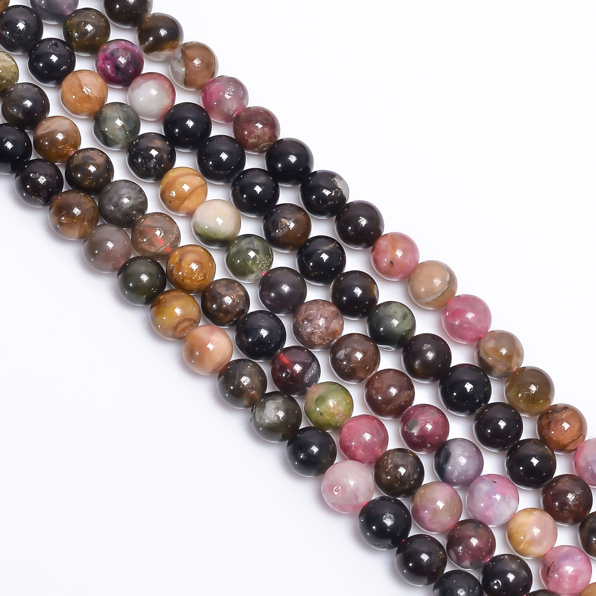 Natural Multi Tourmaline Beads Gemstone 15" Strands Supplier
