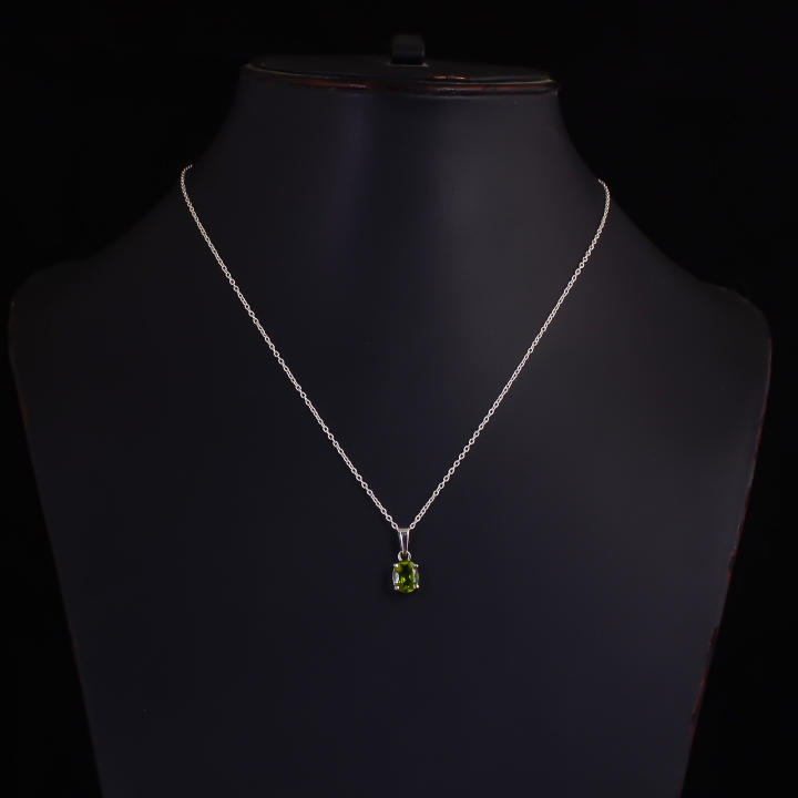 Natural Peridot Silver Necklace 925 Sterling Silver Jewelry Supplier