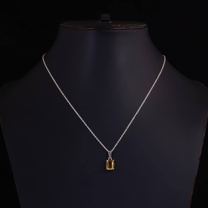 Natural Citrine Pendant Necklace  925 Sterling Silver Jewelry Supplier