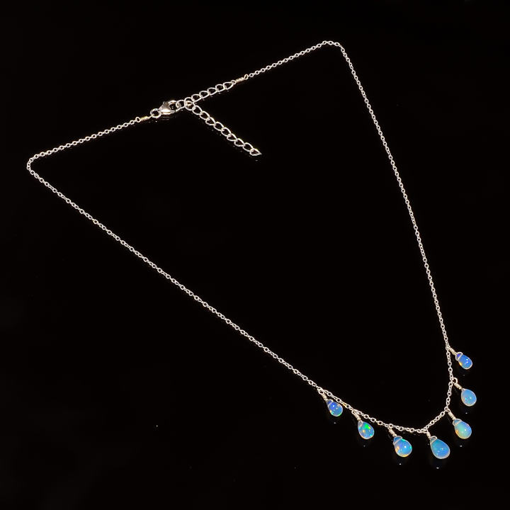 7 Chakra Opal Tear Drops Crystals Pendant Necklace Energy Gemstone Supplier