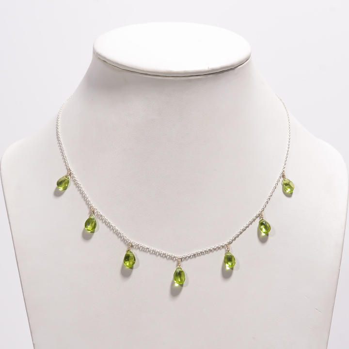 Peridot Pendant Necklace 925 Sterling Silver Jewelry Supplier