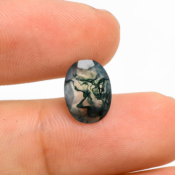 Green Moss Agate Oval Shape Loose Gemstone For Jewelry Making Supplier