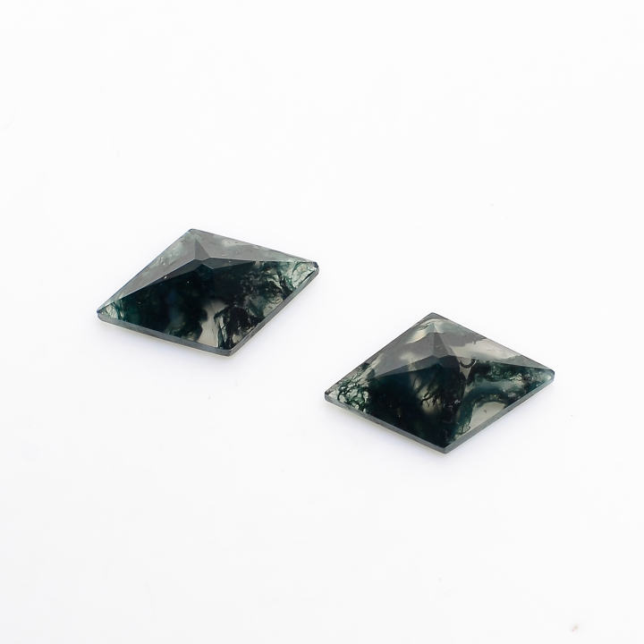 Green Moss Agate Geometric Kite Shape Rose Cut Gemstone Supplier