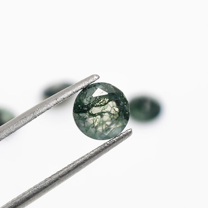 Natural Moss Agate Round Shape Brilliant Cut Loose Gemstone Supplier
