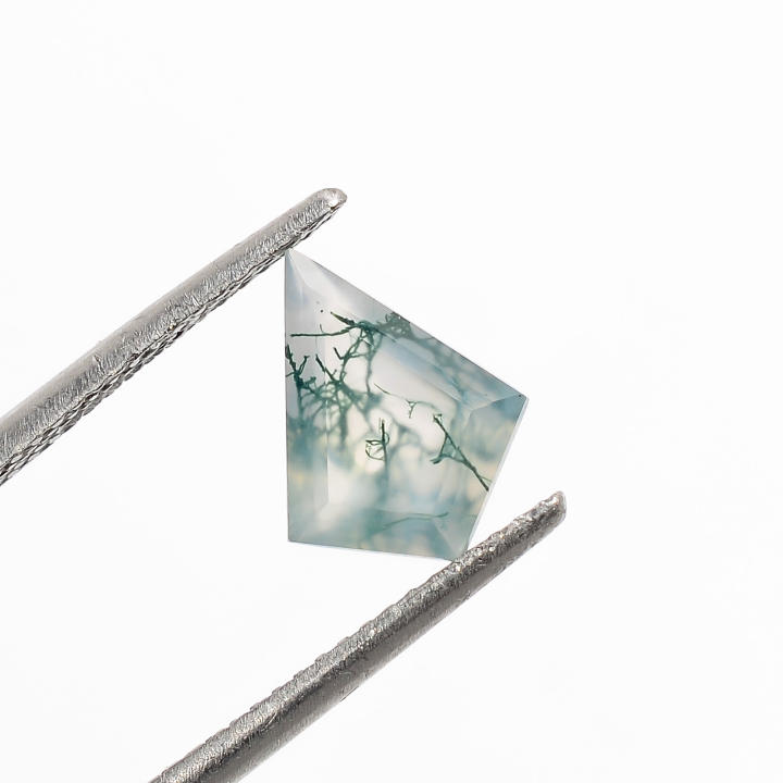 Natural Green Moss Agate Kite Shape Step Cut Loose Gemstone Supplier