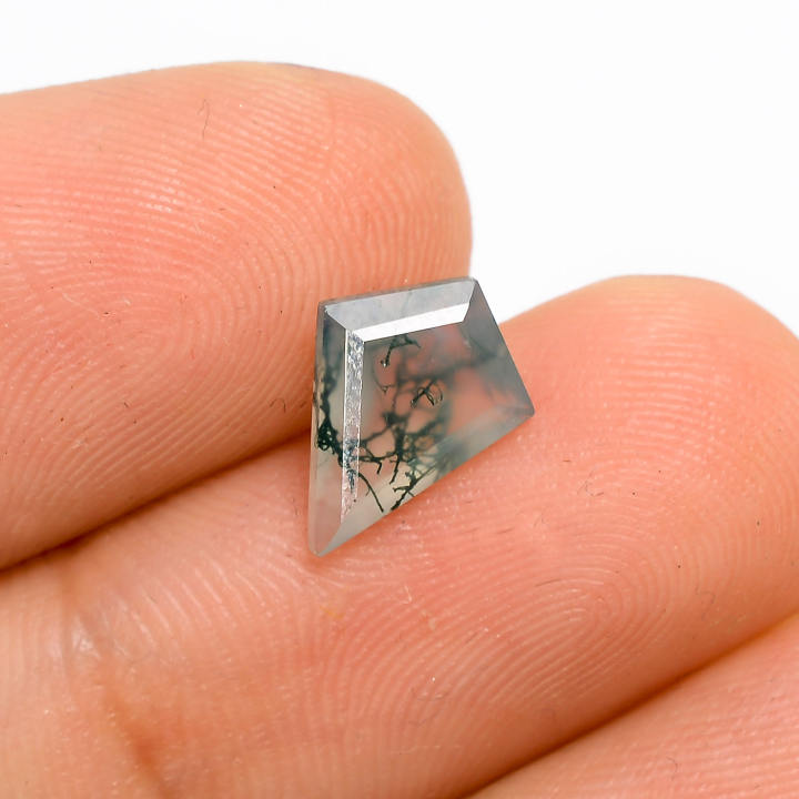 Natural Green Moss Agate Kite Shape Step Cut Loose Gemstone Supplier