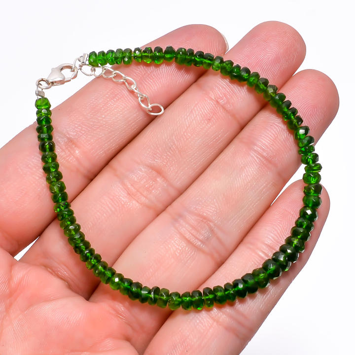 Natural Green Diopside Bracelet Diopside Beaded Women Jewelry Supplier