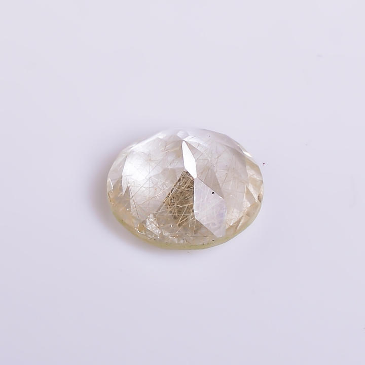 Natural Golden Rutile Quartz Gemstone Round Shape Brilliant Cut Supplier