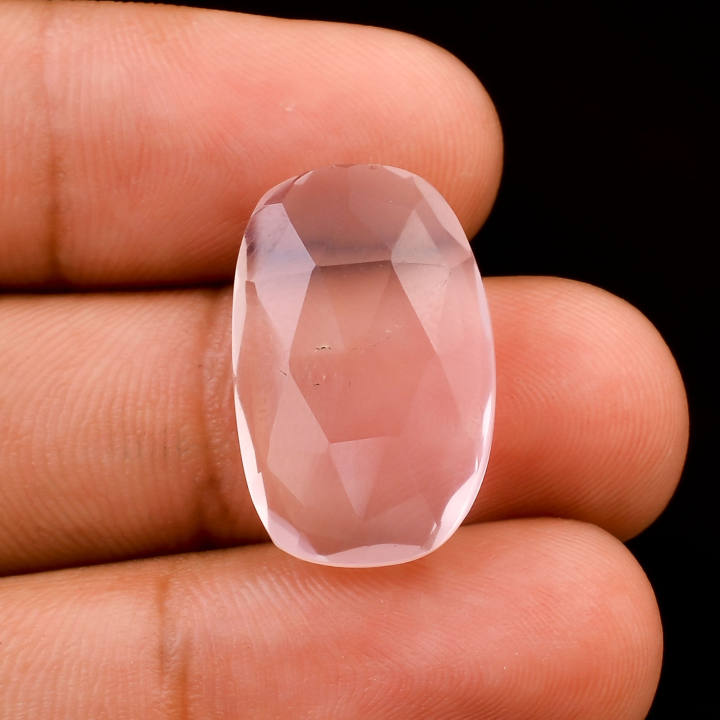 Natural Rose Quartz Gemstone Cushion Shape Checker Cut Supplier