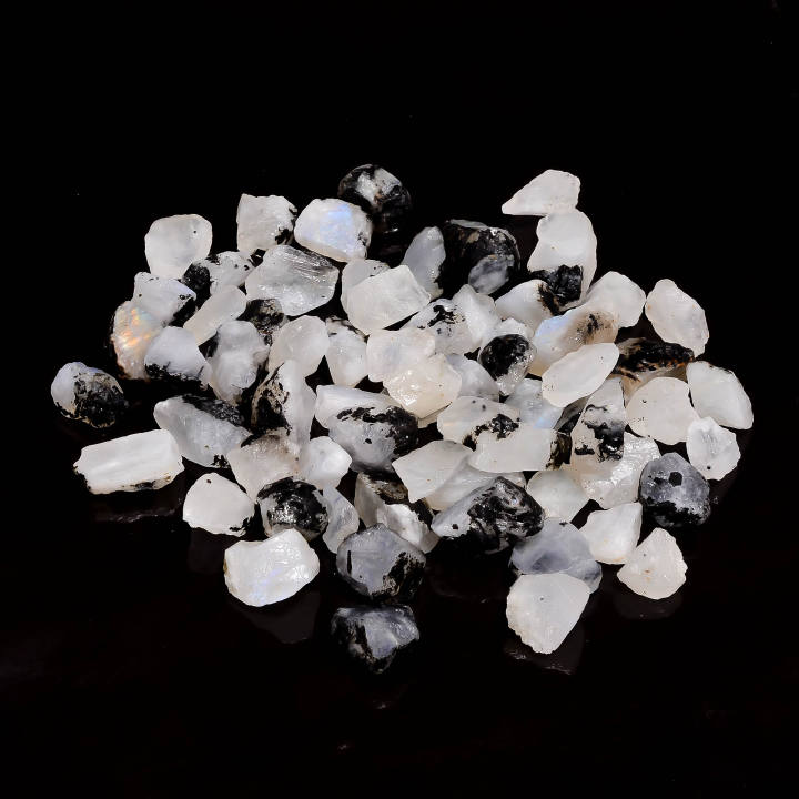 Tourmilated Moonstone Raw Gemstone Wholesale Lot For Making Jewelry Supplier