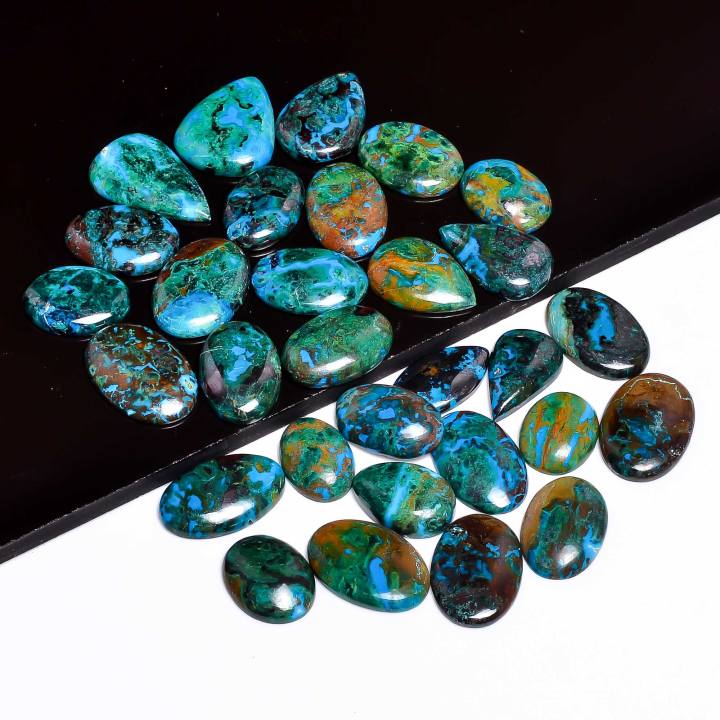 Natural Parrot Wing Chrysocolla Loose Designer Gemstone Cabochons Supplier