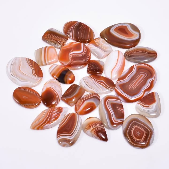 Natural Red Banded Agate Loose Designer Gemstone Cabochons Supplier