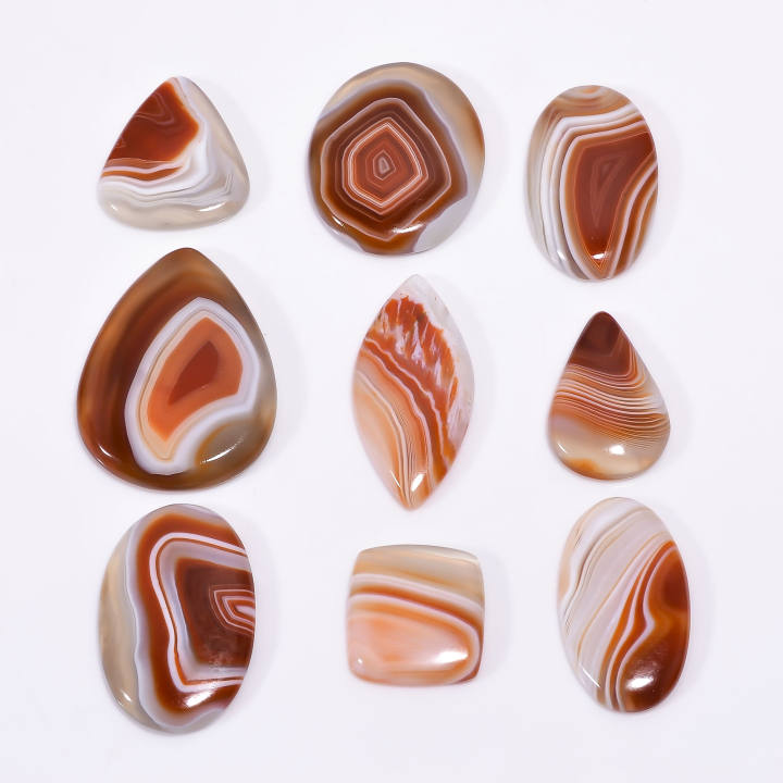 Natural Red Banded Agate Loose Designer Gemstone Cabochons Supplier