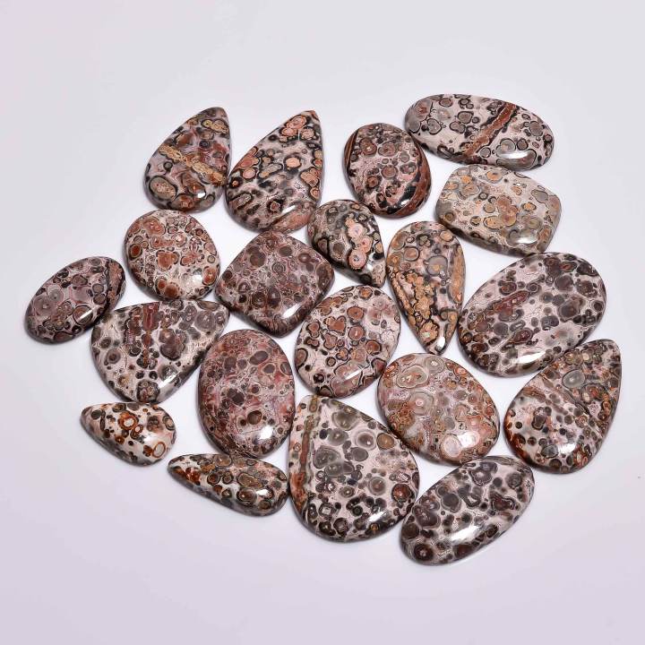 Natural Leopard Skin Jasper Loose Designer Gemstone Cabochons Exporter