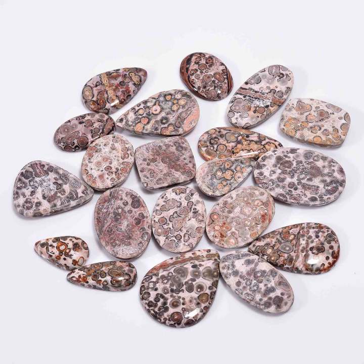 Natural Leopard Skin Jasper Loose Designer Gemstone Cabochons Exporter