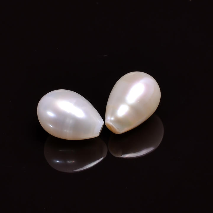 Natural Biwa Pearl Gemstone Teardrop Shape Pair Fancy Cut Stone Supplier