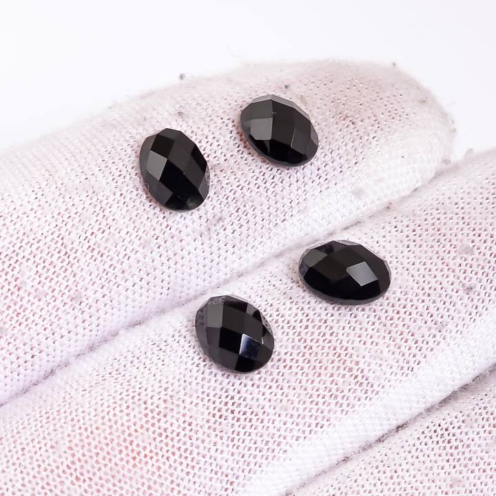 Natural Black Onyx Gemstone Oval Shape Faceted Cut Supplier