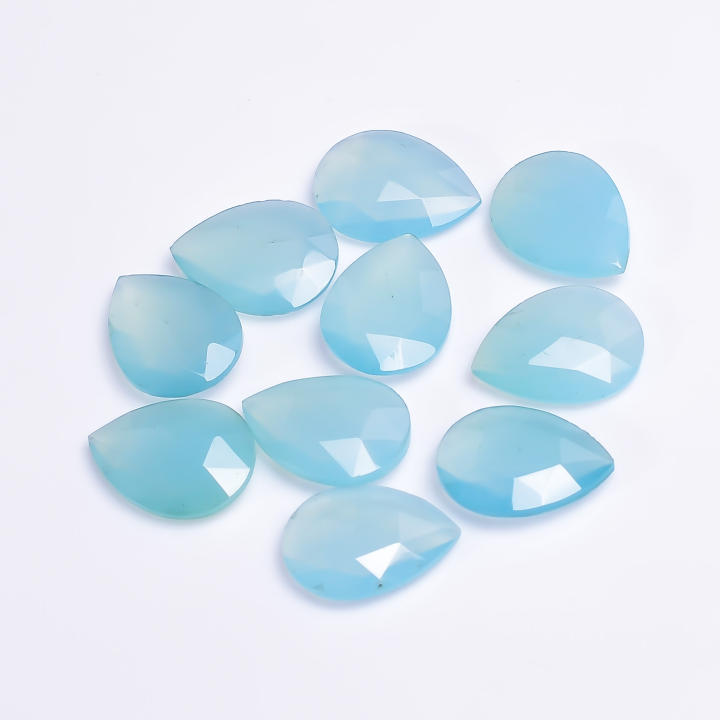 Natural Aqua Chalcedony Gemstone Pear Shape Fancy Cut Stone Supplier