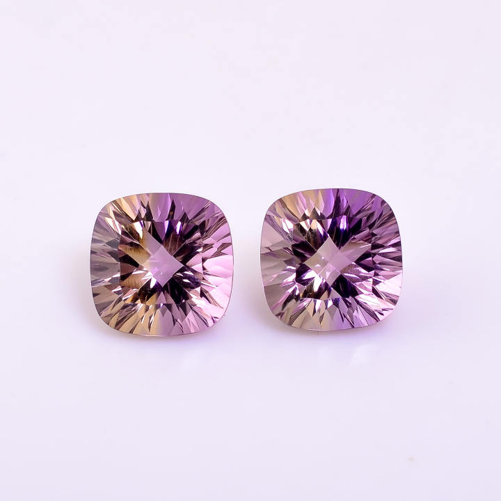 Natural Ametrine Quartz Gemstone Cushion Shape Brilliant Cut Supplier